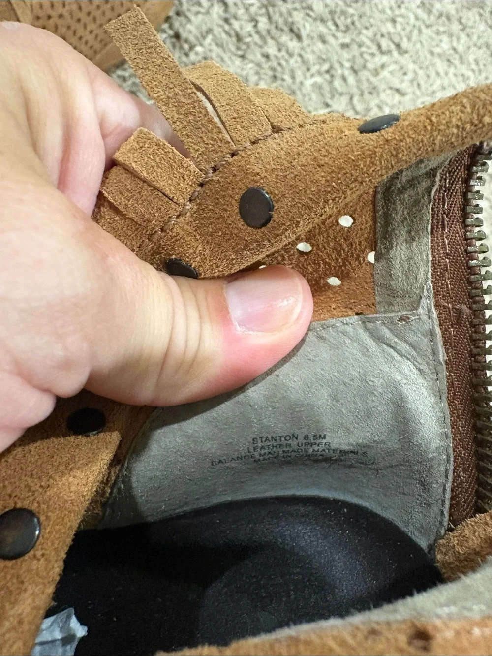 OTBT Stanton Moccasin Fringe Wedge Bootie 8.5